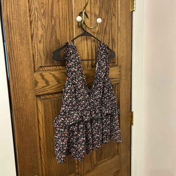 American Eagle Outfitters Floral Multicolor Sheer Tank Top Medium - Picture 2 of 9